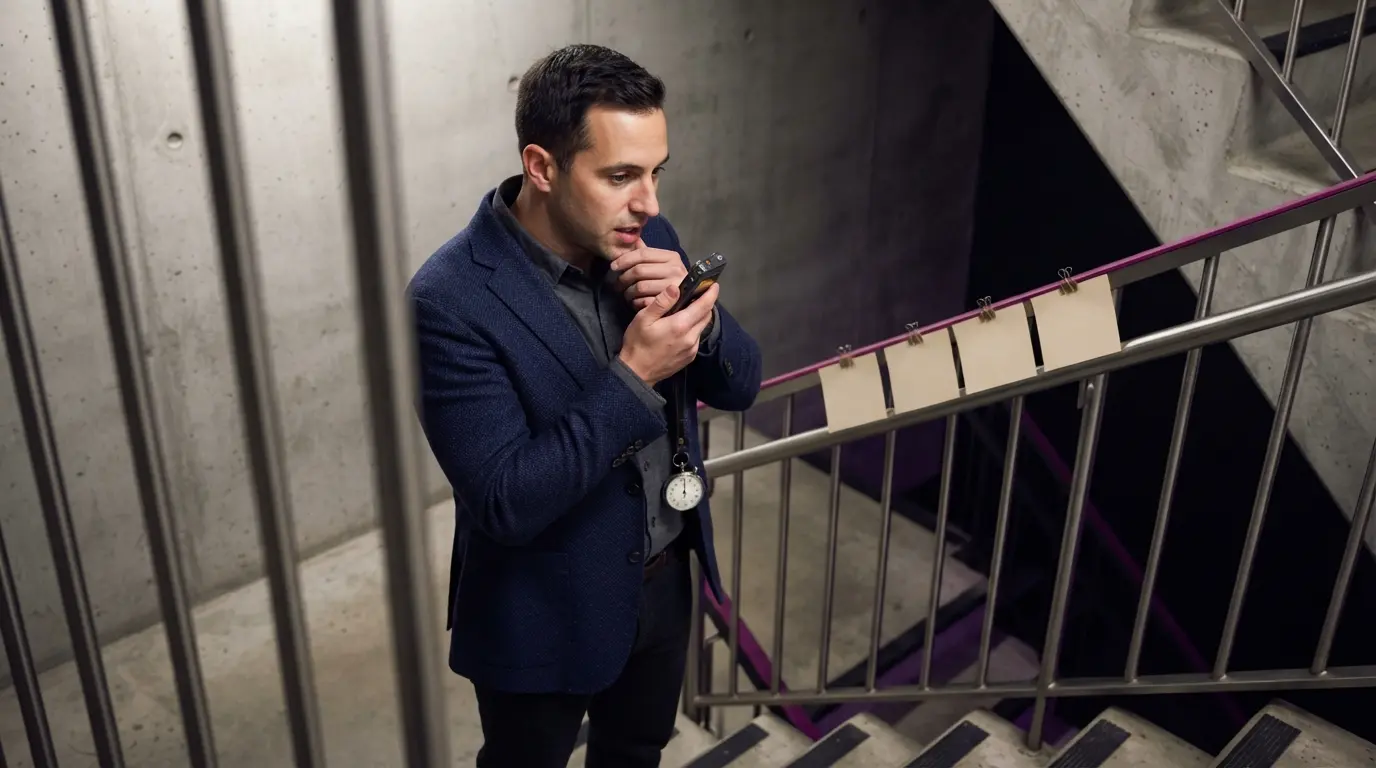 candidate recording a timed failure answer rehearsal