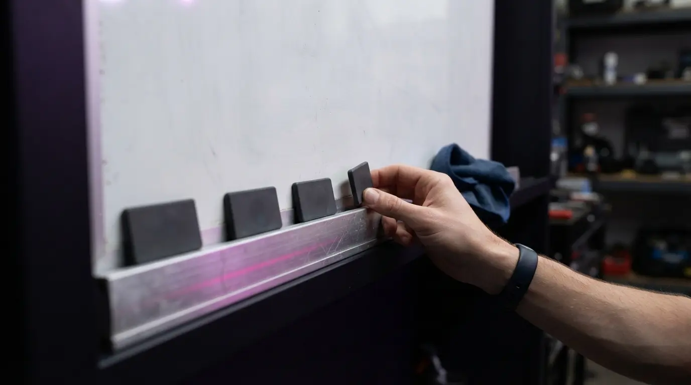 Candidate dividing a whiteboard into clear working zones before a practice interview
