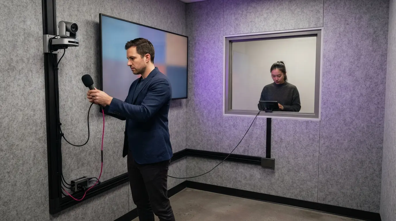 LinkJob AI free trial compatibility test in an interview room